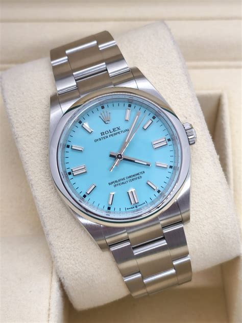 rolex quadrante azzurro tiffany|rolex oyster perpetual 126000.